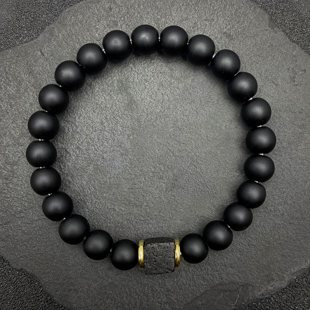The Obsidian & Volcanic Stone Stack Bracelet