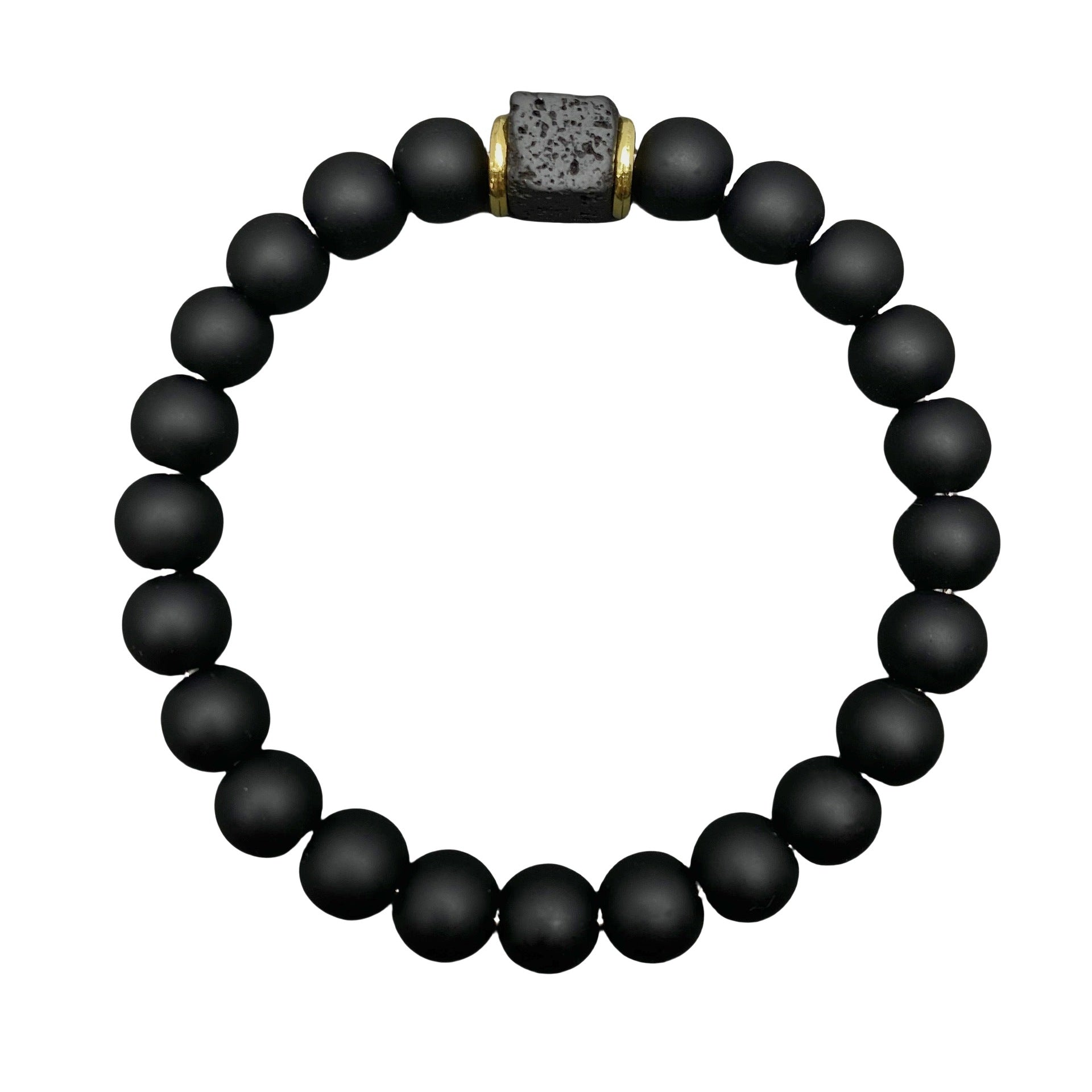 The Obsidian & Volcanic Stone Stack Bracelet