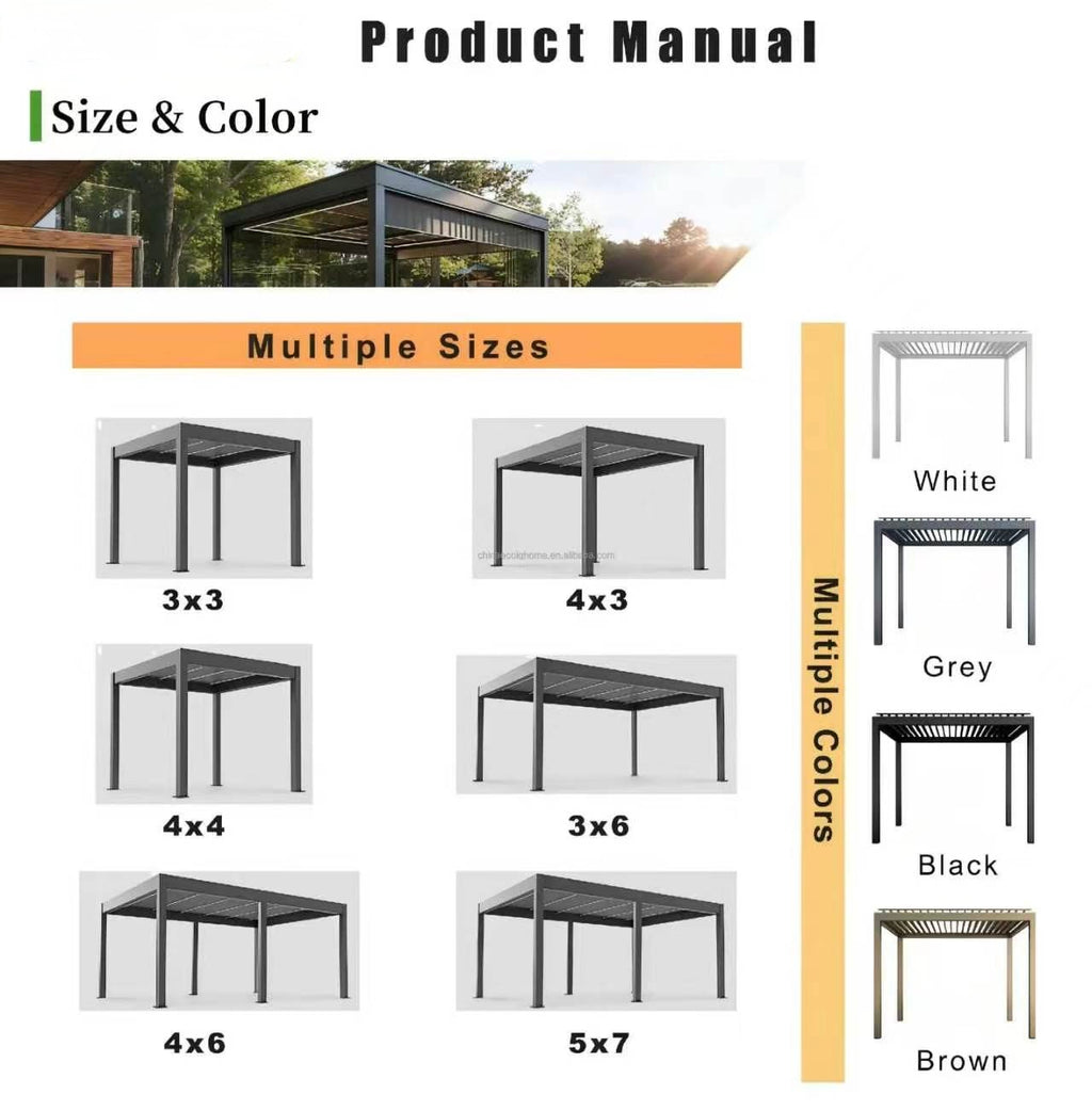 The Exo-Chamber // Motorized Louvered Pergola Kit